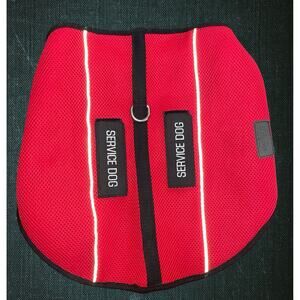 Montecito Service Dog Jacket Vest Size Large Red High Visibility Adjustable VTG